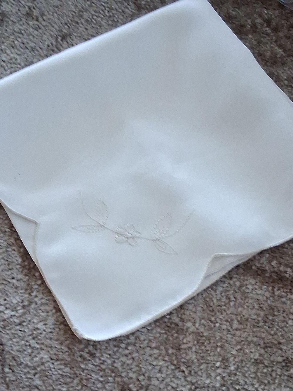 Classic White Embroidered Handkerchief for Women